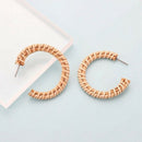 Rattan Earrings Handmade Straw Wicker Braid Hoop Earrings Lightweight State