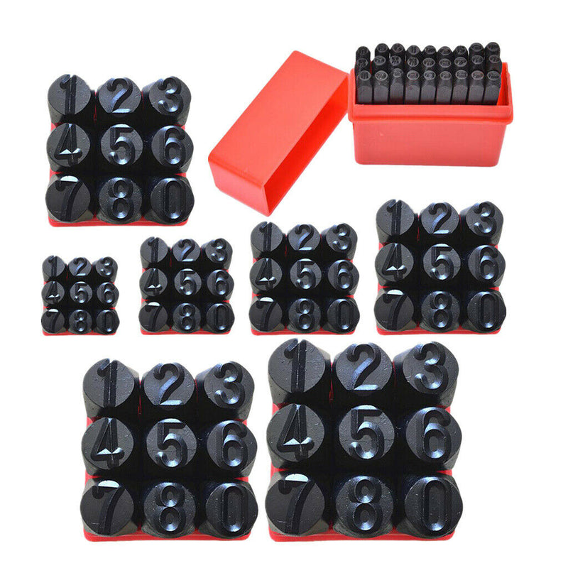 2 Sets of 18 Pieces Number Punch Set For Stamping Metal - 3mm & 12.5mm