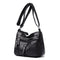 Daily Leather Mom Bag Multi-Pockets Women Shoulder Crossbody Bags (Black)