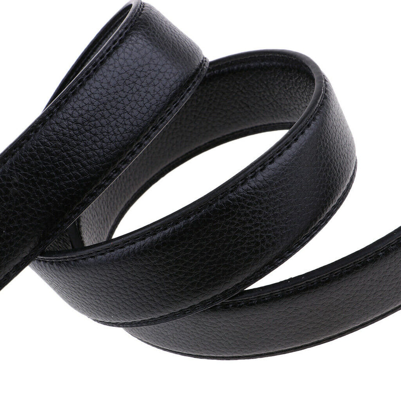 Men's Black PU Leather Replacement Belt Dress Belt without Buckle 35mm