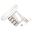 Chrome Guitar Bridge Cut-Down Sides Compensated Brass Saddles Control Plate
