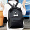 Women PU Leather Lovely Cartoon Cat Printed Backpack Shoulder Bag(Black)