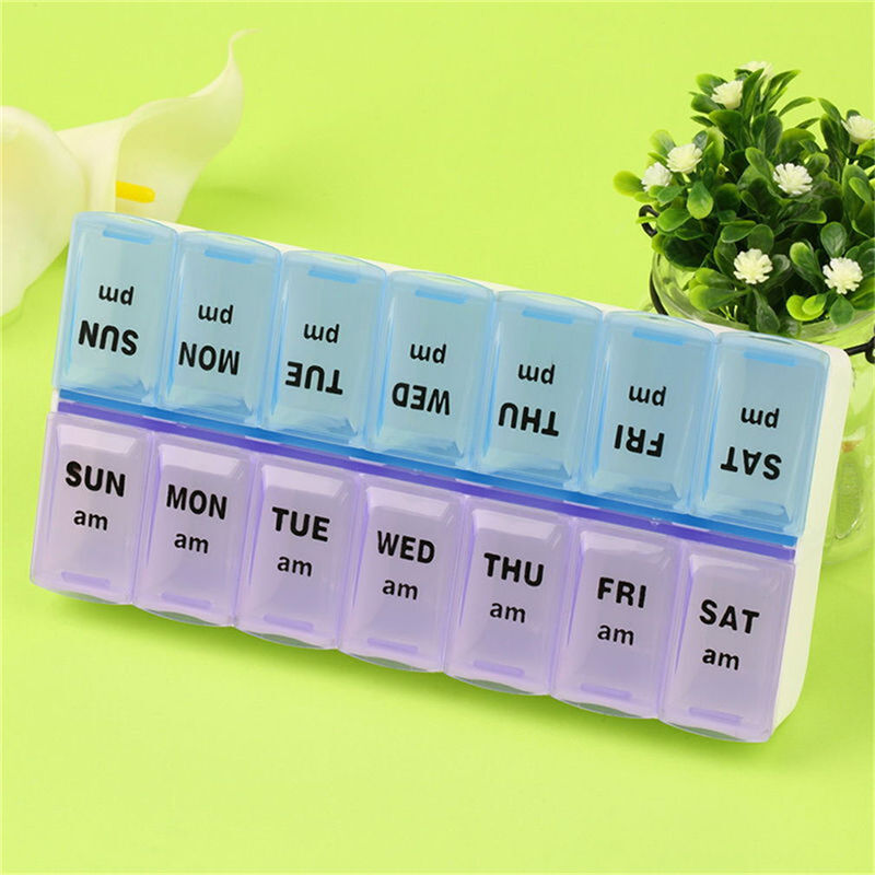 7 Days Per Week Pill Medicine Box Holder Storage Container Case Portable BX