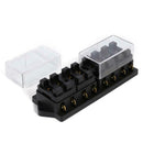 Blade Fuse Block Standard Fuse Box Holder with Clear Cover for Car (8 Way)