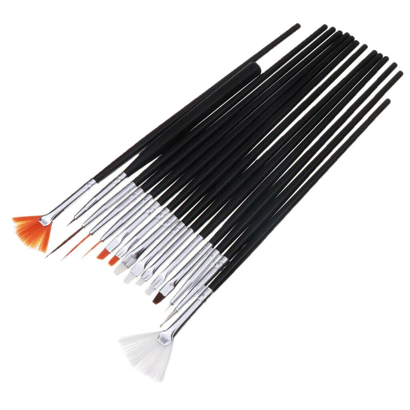 15Pieces Round Pointed Tip Nylon Hair Brushes Set, Nail Art Decorations Brush