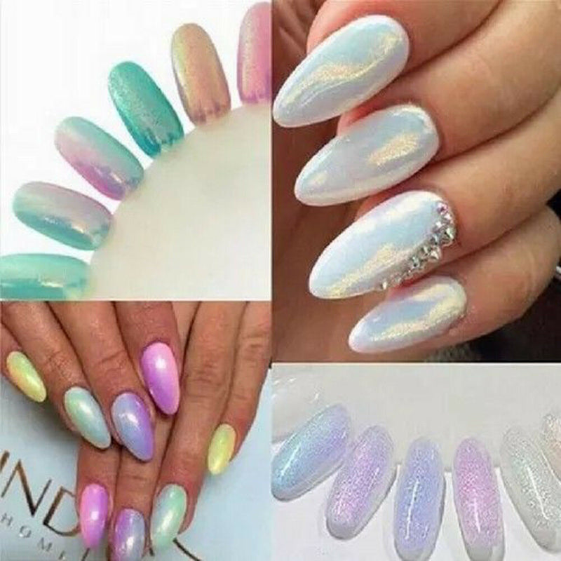 Hot DIY Nail Art Pigment Glitter Mirror Mermaid Chrome Powder Dust Gel Polish