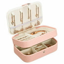 Portable Women Jewelry Box Storage Organizer Girls Travel 2-Layer Rectangle W5O2