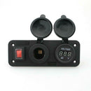 Waterproof Power Outlet Panel with Voltmeter for DC 12-24V Car Marine Boat