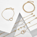 6Pcs/set Boho Bracelet Set Women Tassels Leaves Circular Chains Bangle Jewe o Hn