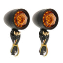 1 Pair Motorcycle Amber Turn Signals Indicator Lights 12V High Quality Black