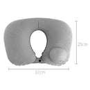 Inflatable Neck Pillow Support U Shaped Travel Pillow for Car Auto (Grey)