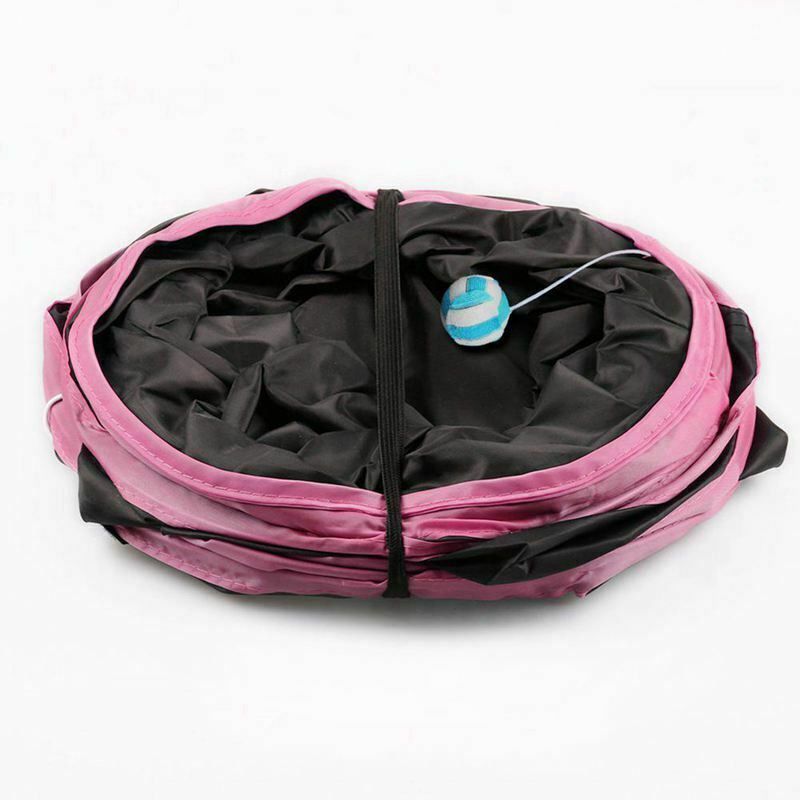Cat Tunnel 3 Way Collapsible Pet Cat Play Tunnel with Ringing Ball, Spaciou