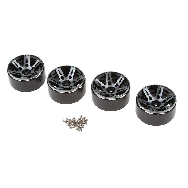 1.9 Inch RC Crawler Metal Beadlock Wheel Rim for 1/10 RC Car Accessory black
