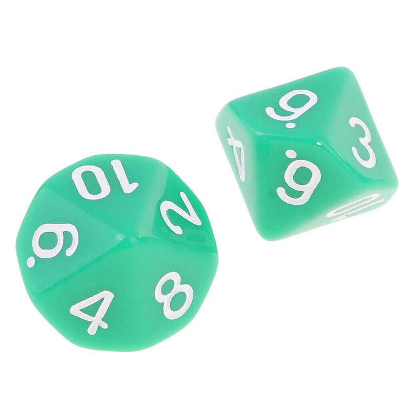 20 Pieces Acrylic Multi-sided Dices D10 Dice for Role Playing Game Dungeons and