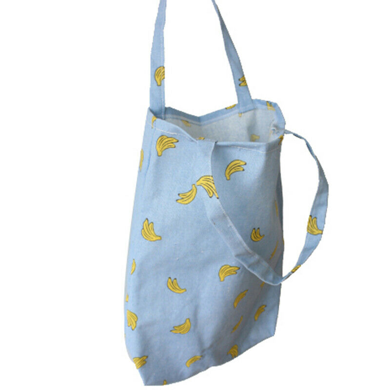 1Pc Banana Pattern Cotton Linen Shoulder Bag Shopping Beach Travel Tote Hand Bj