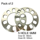 2 Pieces Car Aluminium Wheel Spacers For 5 Lugs 5x114.3 5x120 5x120.7 5x127
