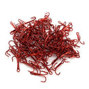 100Pcs/Set Red Fishhook Carbon Steel Treble Jig Hooks Fishing Hooks 4#