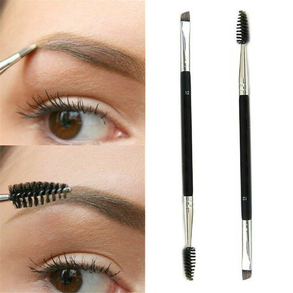 Double Sided Women Ended Eyebrow Makeup Wand Brow Shaping Angled Eyelash Brush