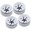 4PCS RC Crawler 1:10 White Metal Wheel Rim 1.9 Inch BEADLOCK for 1/10 Axial