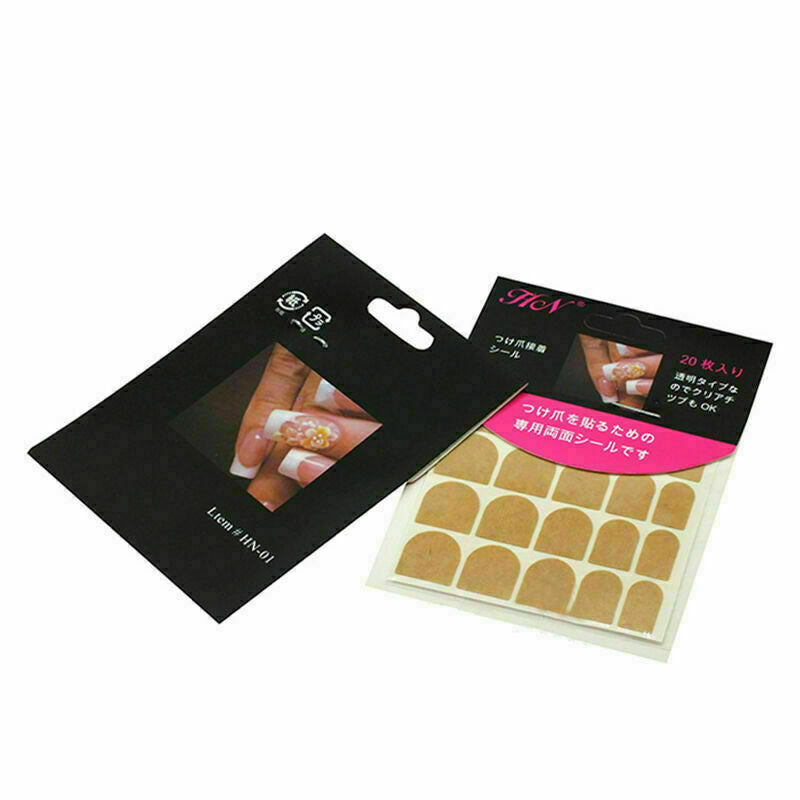 1 Sheets 20 Tips Double Sided Adhesive Tape Glue Stickers False Gift Art Na S5U3