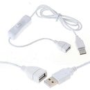 1Pc 1m USB Cable with Switch ON/OFF Cable Extension Toggle for USB Lamp USB  Gw