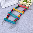 Pet Bird Wood Ladder Climb Parrot Macaw Cage Swing Shelf (29cm)