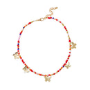 Charm Colorful Beads Choker Necklace Women Butterfly Sweet Clavicle Chain A