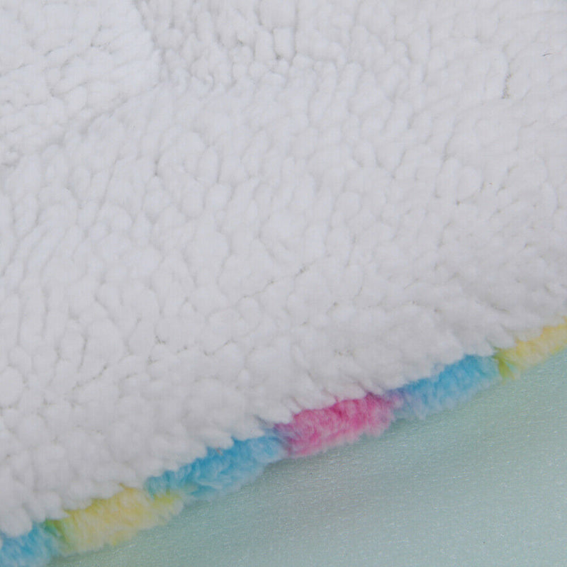 Dog Cat Blanket Pet Cushion Bed Soft Velvet Winter Warm Sleep Mat(Blue M) A