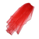 New 3 Tier Elegant Wedding Bridal ribbon side Tulle Veil With Comb Red