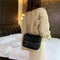 Retro Crossbody Handbag Women Leather Chain Shoulder Messenger Bag (Black) A