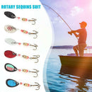 16pcs/set Mixed 3 Treble Hooks Rotating Sequins Sinking Fishing Baits Kit