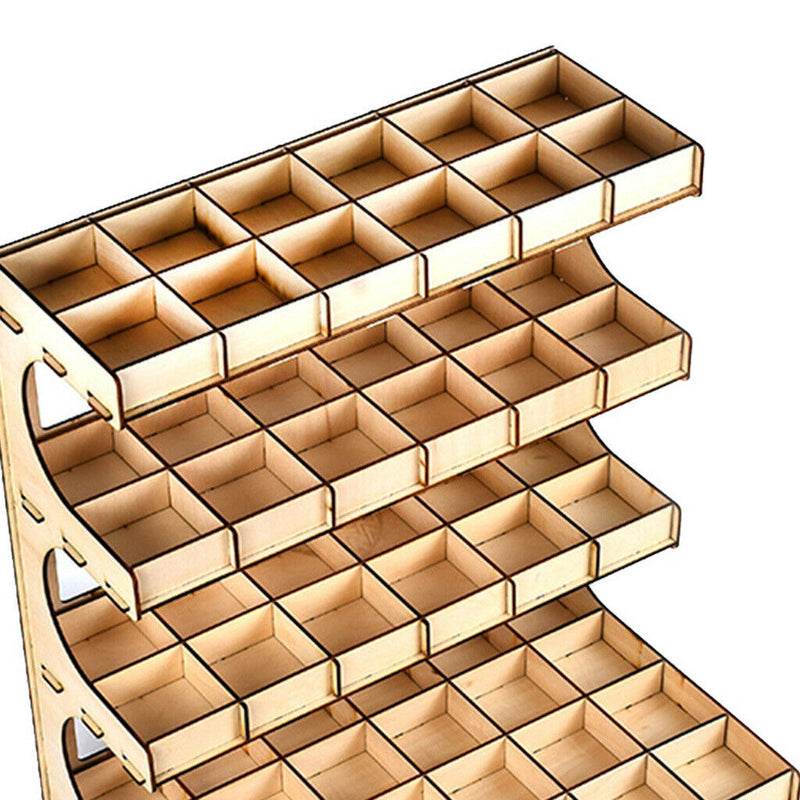 DIY Wooden Paint Rack Ink Storage Organizer 4-layer 60-grid