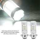 2X H6 BA20D PX15D 80W 3535 LED High Power SMD LED Super Bright White Light CA
