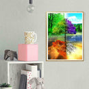 Four Seasons Tree 5D Full Drill Round Diamond Painting DIY Embroidery Kits