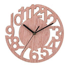 Round Wall Clock Wood Clocks Home Decorative Watch for Living Room Bedroom