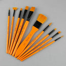 10Pcs/Set Paint Brushes Kit w/ Nylon Hair Wooden Handle For Acrylic Oil Drawing