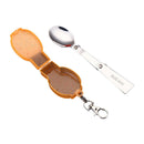 Outdoor Camping Utensil Stainless Steel Folding Spoon with Box (Orange) A