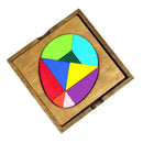 Wooden Egg Shape 9pcs Geometry Learning Jigsaw Smart Puzzle Board Kids Toys