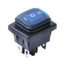 Blue 6 Pin On/Off/On 3 Position Rocker Power Switch With Backlight