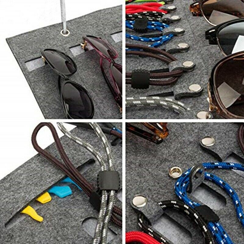 4X(Glasses Organizer Sunglasses Organizer Storage Hanging Bag Sunglasses EyK9R1)
