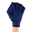 Swimming Diving Training Exercise Hand Paddle Webbed Gloves Neoprene Navy
