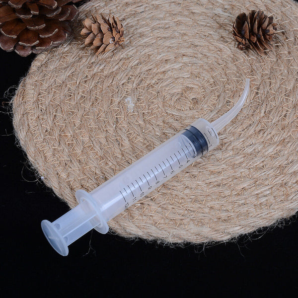 4Pcs Disposable Transparent Dental Irrigation Syringe With Curved Dental Care 3c
