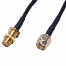 5M Black RP-SMA Male to Female Wifi Antenna Connector Extension Cable