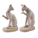 2x Retro Egypt Egyptian Mau Cat Statue Hand Carved Sculpture