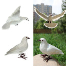 2 Pieces Realistic Standing Flying Doves with White Feathers Birds Animal