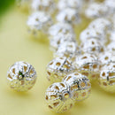 Lot 200pcs Sier Plated Filigree Spacer Beads Jewelry Making Craft DIY Supplies