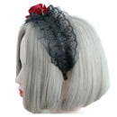 Gothic Style servant girl Jewelry Red Rose Headband Hair Band Festival Chri B3J1