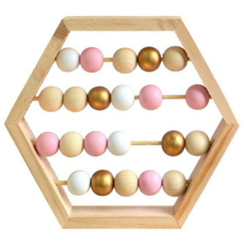 Nordic Natural Wooden Abacus with Beads Craft Baby Early Learning EducationaX7V8