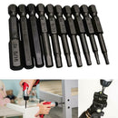 10 Pcs Hex Head Allen Wrench Drill Bit Set Magnetic Shank Quick Release Tip R3D4