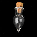 10 x MINI empty TEARDROP vials GLASS BOTTLES Cork Stopper DIY CHARM PENDANT
